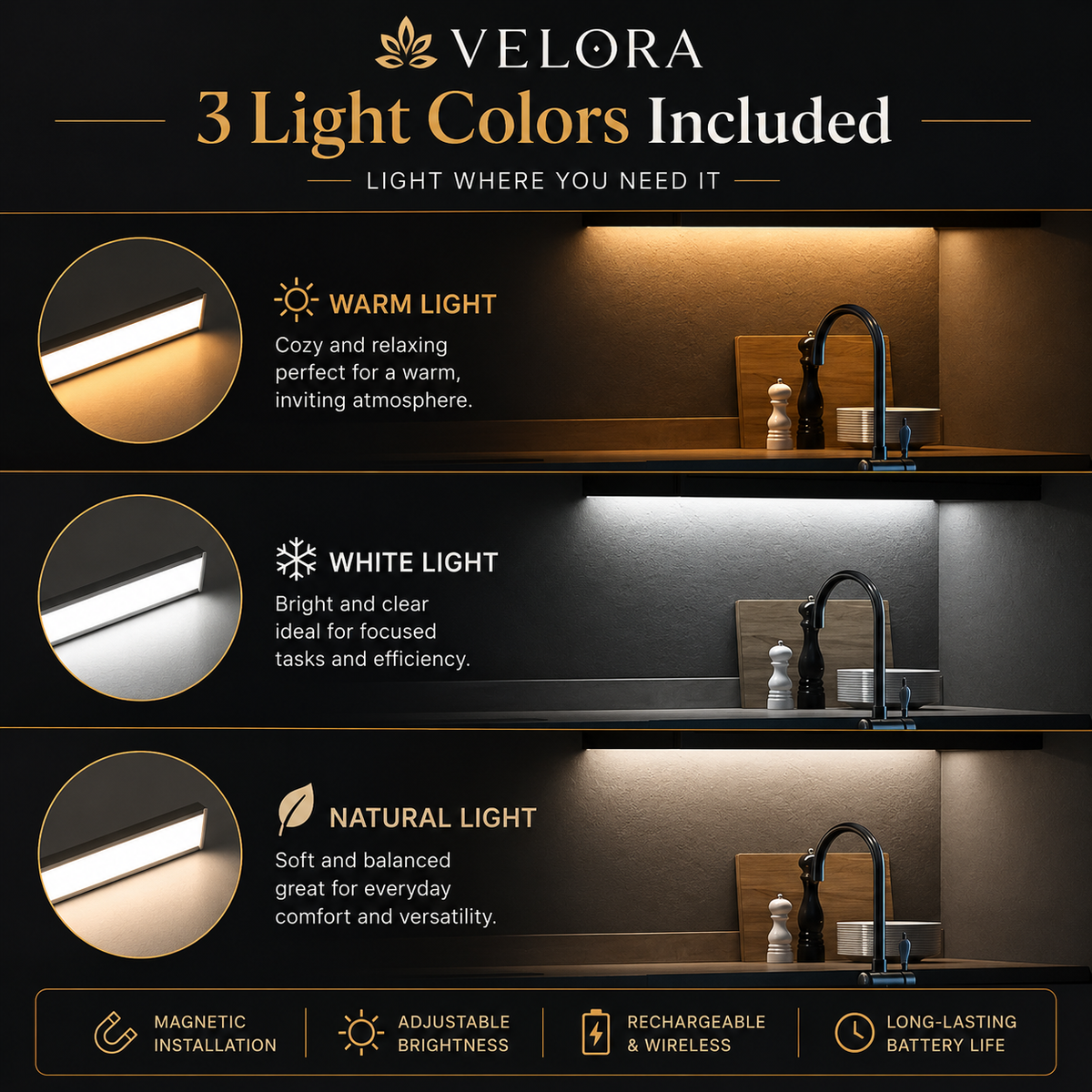 Velora MotionGlow™ Wireless Motion Sensor Light